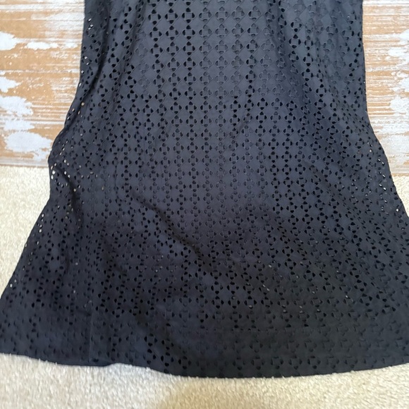 Madewell V Neck Eyelet Maxi Dress Black Preppy Boho Western Womens 12 - Picture 3 of 8